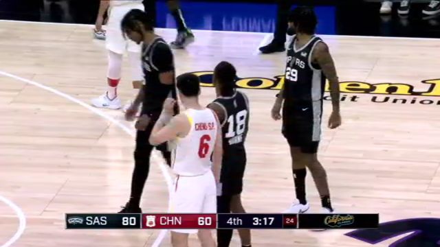 【2024年07月10日】马刺vs中国男篮第4节英文原声录像回放