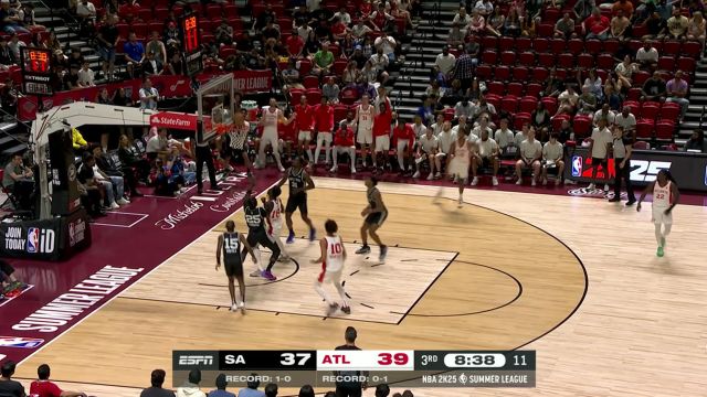 【2024年07月15日 马刺vs老鹰集锦】布耶行进间抡锤击地妙传 沃德顺势起身战斧劈扣碾压禁区