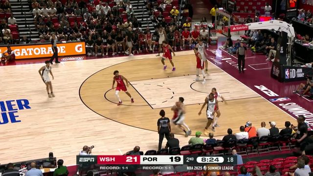 【2024年07月17日 奇才vs开拓者集锦】他来了他来了！崔永熙横移金鸡独立中投命中拿下个人本场首分