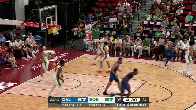 【2024年07月20日 独行侠vs凯尔特人集锦】普罗斯珀钉板大帽豪斯 随后助攻劳森命中底角三分