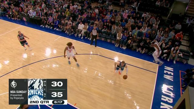 【2024年10月14日 森林狼vs尼克斯集锦】迪温琴佐点飞防守直杀篮下 戈贝尔心领神会空接暴扣