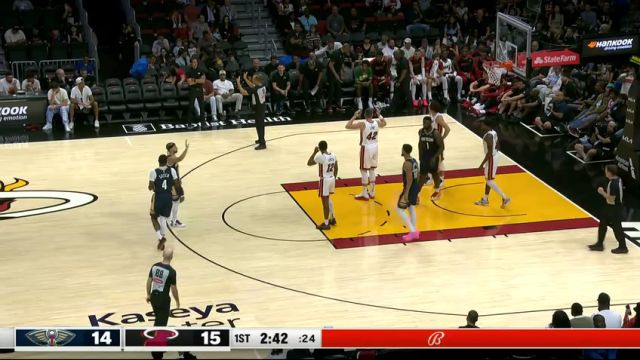 【2024年10月14日】NBA季前赛：鹈鹕vs热火第1节中文解说录像回放