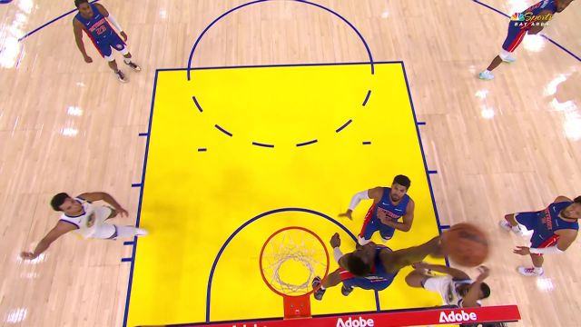 【2024年10月14日 活塞vs勇士集锦】休想在我面前得分！杜伦高高跃起送给梅尔顿一记遮天大帽