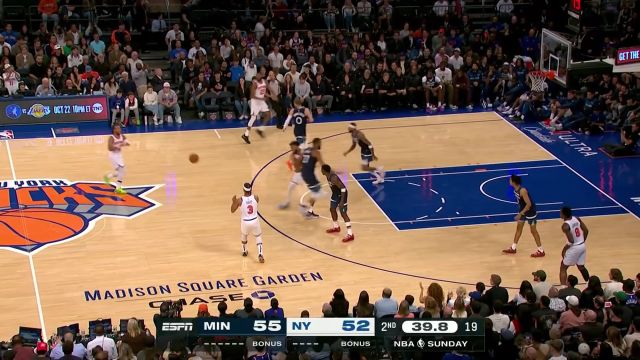 【2024年10月14日 森林狼vs尼克斯集锦】主打一个毫不讲理 布伦森三分线外接球就投正中靶心