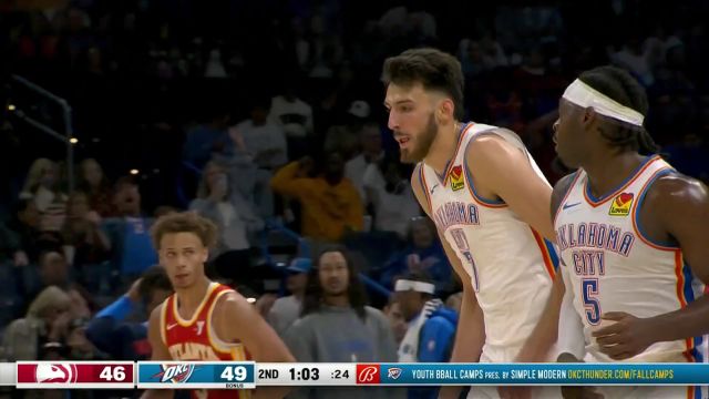 【2024年10月18日 老鹰vs雷霆集锦】默契连线！多尔特突破分球妙传空切顺下的霍姆格伦扣篮吃饼