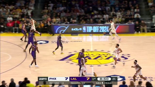 【2024年10月26日 太阳vs湖人集锦】进攻端完全无解 杜兰特三分+抛投轻松拿下5分