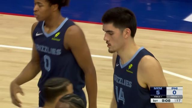 【2024年11月03日】NBA常规赛：灰熊vs76人第1节英文原声录像回放