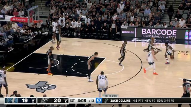 【2024年11月03日】NBA常规赛：森林狼vs马刺第1节中文解说录像回放