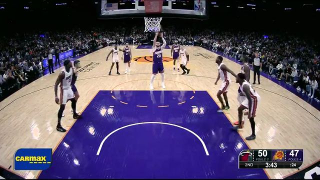 【2024年11月07日】NBA常规赛：热火vs太阳第2节英文原声录像回放