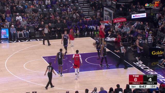 【2024年11月07日 猛龙vs国王集锦】找准路线直接出击 阿巴吉过掉德罗赞打成2+1