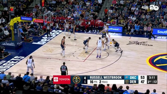 【2024年11月07日 雷霆vs掘金集锦】约基奇抢断送助攻 威少挂挡加速反击劈扣炸筐