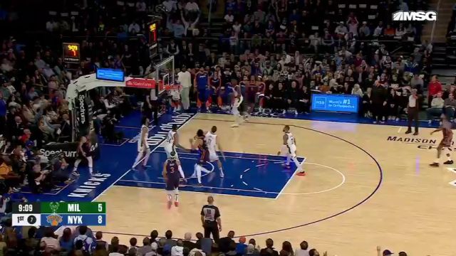 【2024年11月09日 雄鹿vs尼克斯集锦】唐斯夹缝求生精准妙传 布里奇斯翻身后仰手起刀落