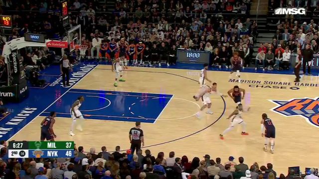 【2024年11月09日 雄鹿vs尼克斯集锦】势如猛虎！唐斯单刀直入突破灌篮吓跑字母哥