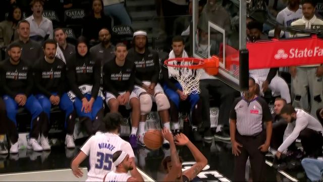 【2024年11月30日 魔术vs篮网集锦】梅尔顿施展精妙背传！克拉克斯顿篮下双手暴扣得手