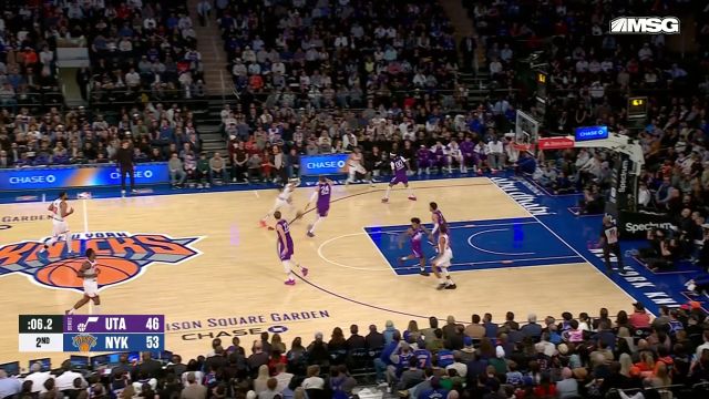 【2025年01月02日 爵士vs尼克斯集锦】特别有学友风范！哈特篮下顶着防守打进神仙2+1