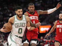 NBA常规赛：绿凯三人20+轻取火箭 塔图姆20分格林27分隔扣科内特