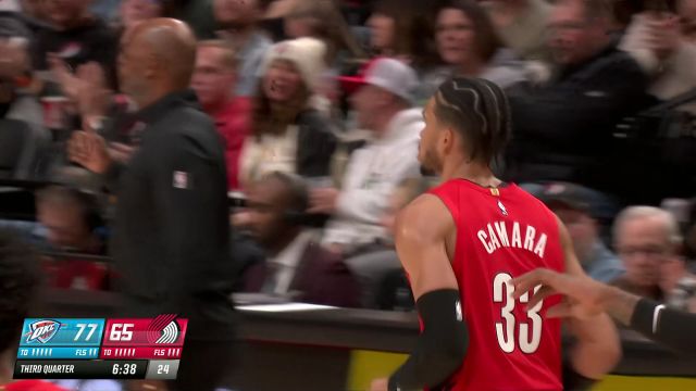 【2025年01月27日 雷霆vs开拓者集锦】真就一个不丢？卡马拉底角落位三分出手应声入网