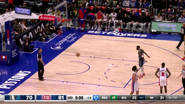 【2025年02月01日】NBA常规赛：独行侠vs活塞第3节英文原声录像回放