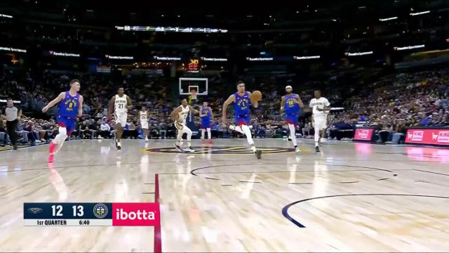 【2025年02月04日 鹈鹕vs掘金集锦】快攻反击势如破竹！布劳恩成功抢断妙传波特大步流星反击暴扣