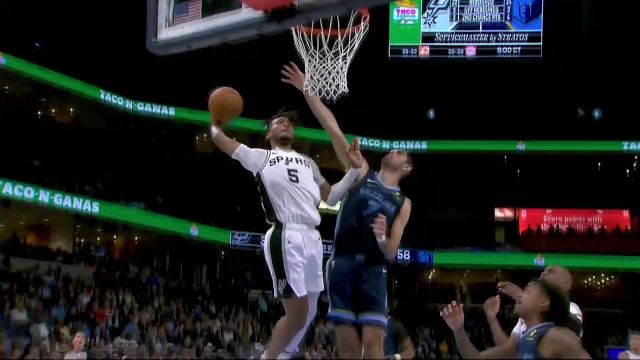 【2025年02月04日 马刺vs灰熊集锦】眼里只有篮筐！保罗持球推进妙传卡斯尔一跃而起隔扣阿尔达马