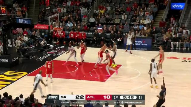 【2025年02月06日】NBA常规赛：马刺vs老鹰第1节英文原声录像回放