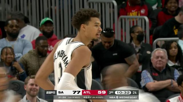 【2025年02月06日 马刺vs老鹰集锦】强行给自己找到存在感 文班亚马三分出手应声入网