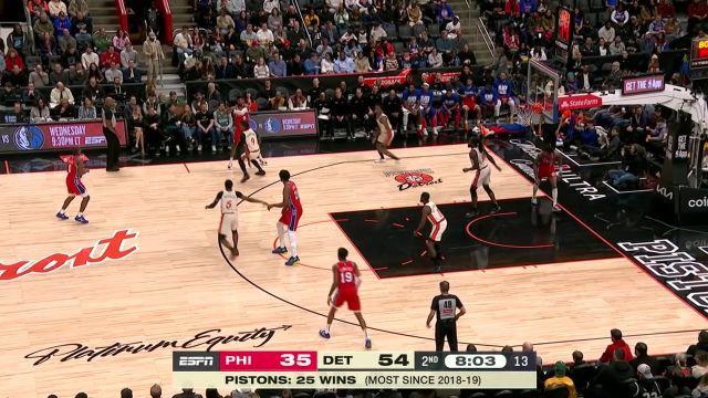 【2025年02月08日 76人vs活塞集锦】三巨头外线齐发力 恩比德助攻乌布雷空切篮下一步登天