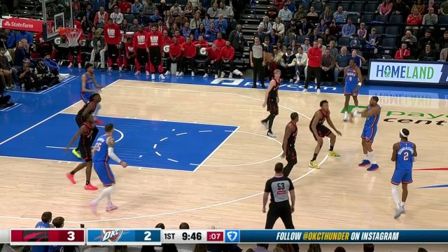 【2025年02月08日 猛龙vs雷霆集锦】左右手毫无短板 霍姆格伦转身勾手命中行云流水