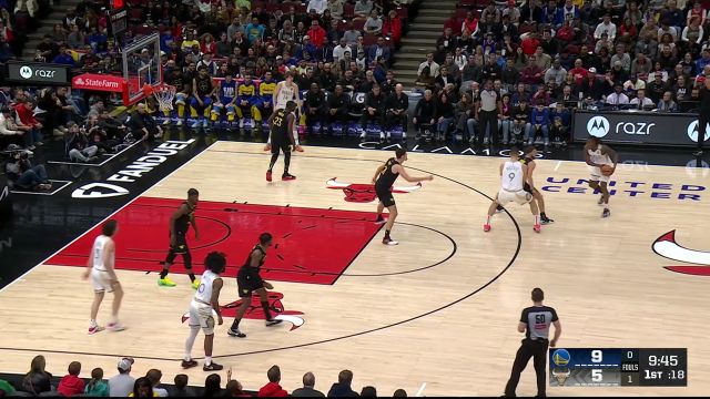 【2025年02月09日 勇士vs公牛集锦】变相突破冲击禁区 多森姆甩开防守上篮打进