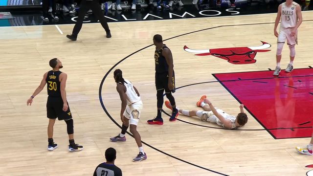 【2025年02月09日 勇士vs公牛集锦】让新秀上了一课 格林将布泽利斯掀翻在地被吹犯规