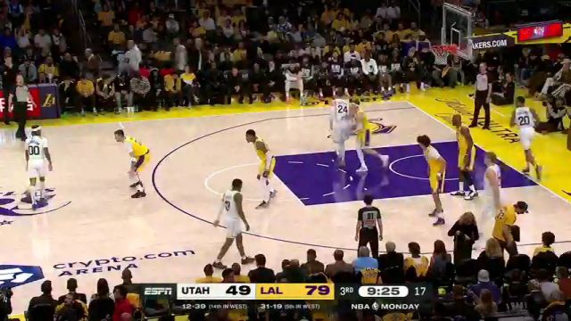 【2025年02月11日】NBA常规赛：爵士vs湖人第3节英文原声录像回放