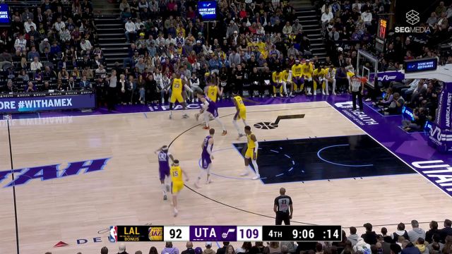 【2025年02月13日 湖人vs爵士集锦】默契配合完全冲破禁区 乔治边线罚球助飞凯斯勒空接灌筐