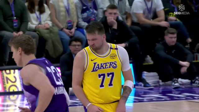 【2025年02月13日 湖人vs爵士集锦】凭一己之力完成反超 东契奇助攻三分连战连捷