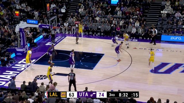 【2025年02月13日 湖人vs爵士集锦】东皇连线临危救场 东契奇吸引火力助詹姆斯三分穿网