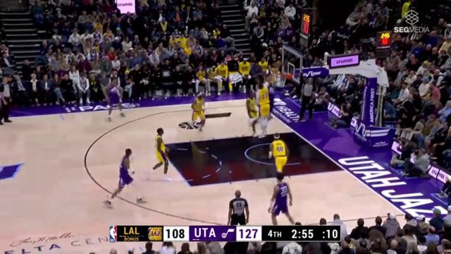 【2025年02月13日 湖人vs爵士集锦】状态火热接连出手 布朗尼末节登场4投3中砍下9分