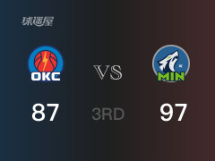 三节战罢，森林狼97-87领先雷霆，末节再战