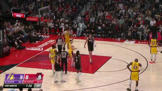 【2025年02月21日】湖人vs开拓者第1节英文原声录像回放