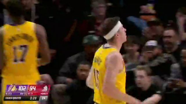 【2025年02月21日 湖人vs开拓者集锦】同砍30+！詹姆斯助攻里夫斯外线三分接球就扔