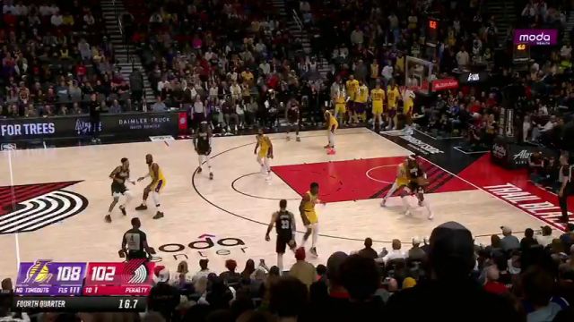 【2025年02月21日】湖人vs开拓者第4节中文解说录像回放