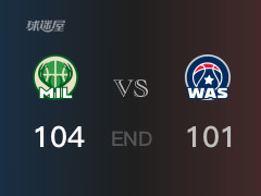 雄鹿vs奇才战报：库兹马19分Y-萨尔22分 雄鹿击败奇才