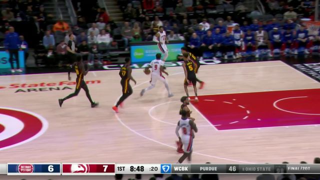 【2025年02月24日 活塞vs老鹰集锦】手感火热！坎宁安弧顶超远三分一杆进洞