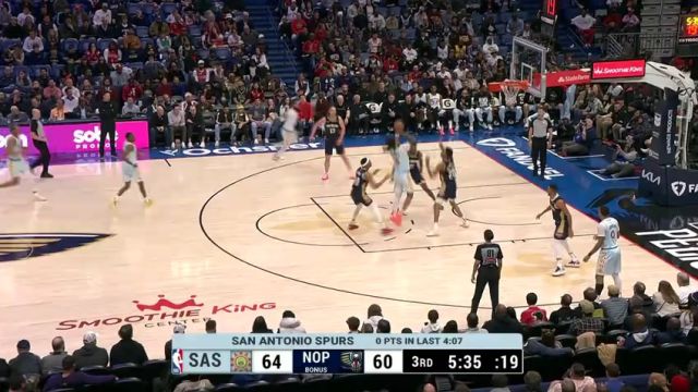 【2025年02月24日】NBA常规赛：马刺vs鹈鹕第3节中文解说录像回放