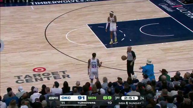 【2025年02月24日】NBA常规赛：雷霆vs森林狼第3节中文解说录像回放