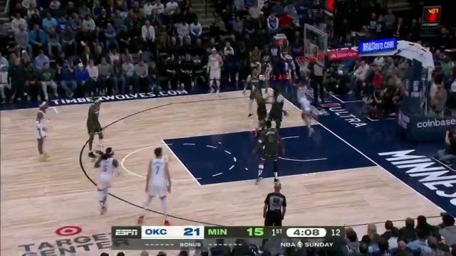 【2025年02月24日】NBA常规赛：雷霆vs森林狼第1节中文解说录像回放