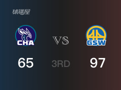 三节比分，勇士97-65领先黄蜂，希尔德16分