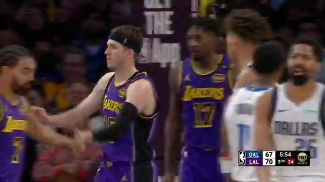 【2025年02月26日】NBA常规赛：独行侠vs湖人第3节英文原声录像回放