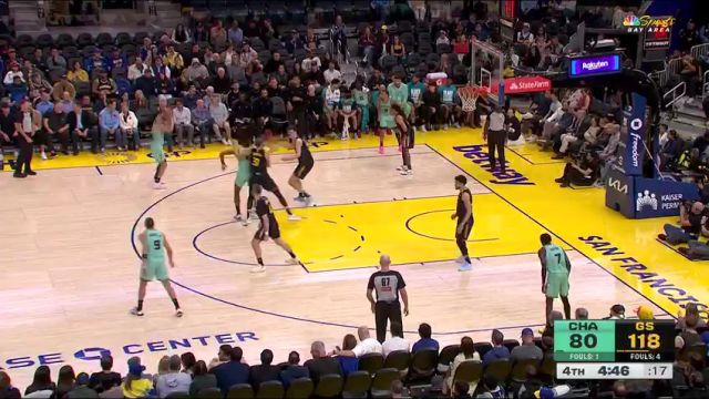 【2025年02月26日】NBA常规赛：黄蜂vs勇士第4节英文原声录像回放