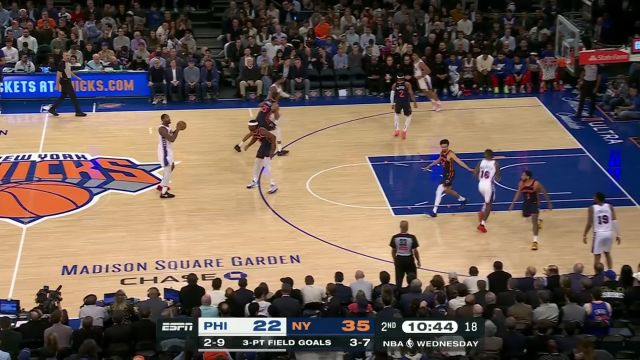 【2025年02月27日 76人vs尼克斯集锦】防不胜防！泡椒击地妙传德拉蒙德空切暴扣