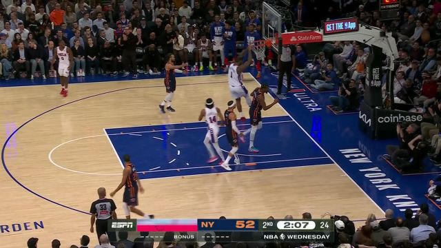 【2025年02月27日 76人vs尼克斯集锦】拽筐吃T！乔治精准制导德拉蒙德挂筐暴扣