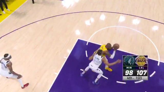 【2025年02月28日 森林狼vs湖人集锦】关键时刻显身手！詹姆斯节末时刻掌控节奏 翻身跳投稳稳收下关键两分